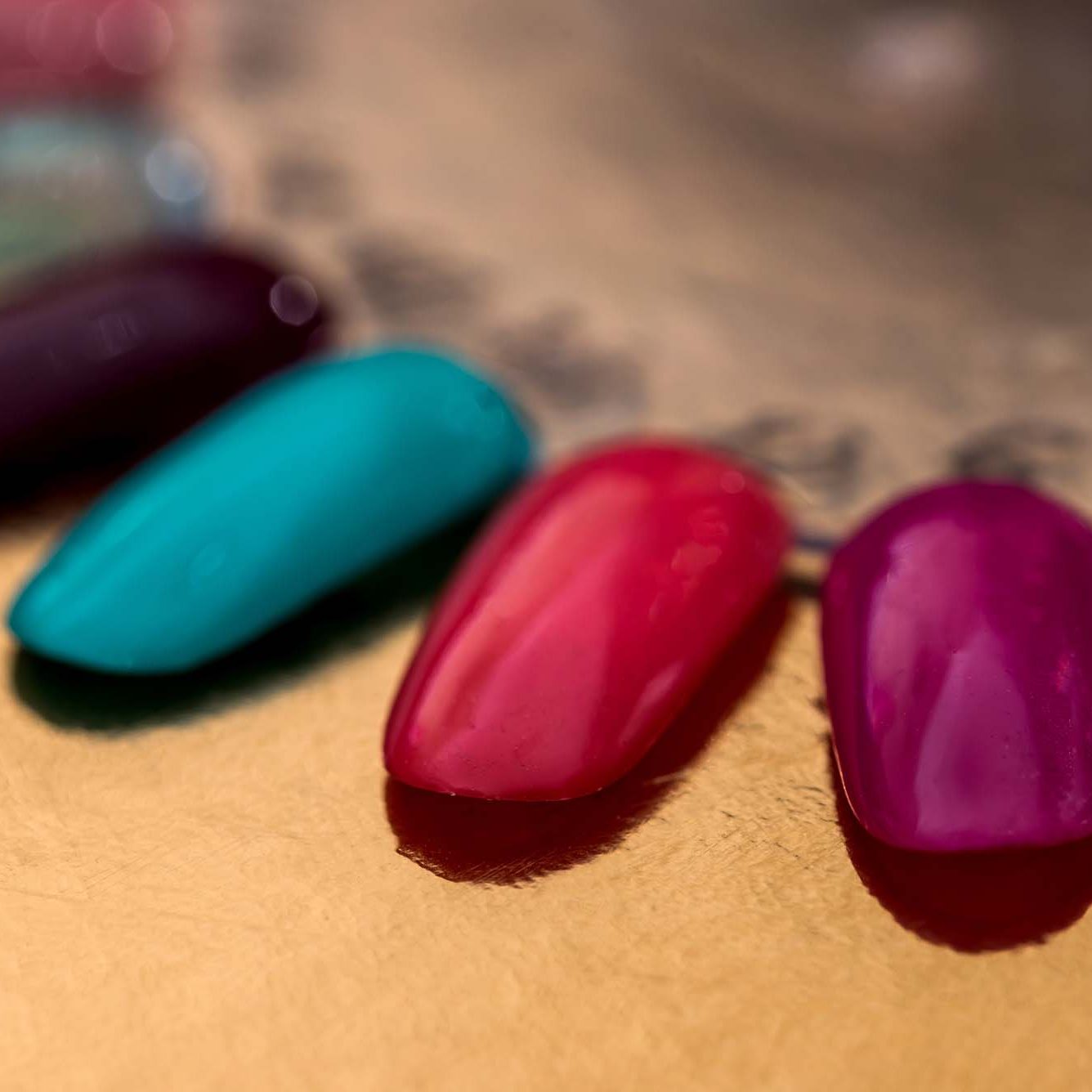 Samples of colours of false nails